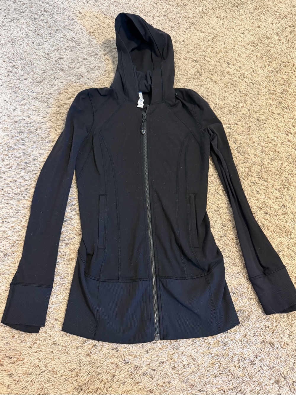 Lululemon Black Hooded Zip Jacket - Size 4